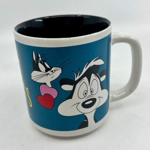 Vintage Pepe Le Pew & Penelope Six Flags Coffee Mug From 1994 Rare. - Picture 3 of 5